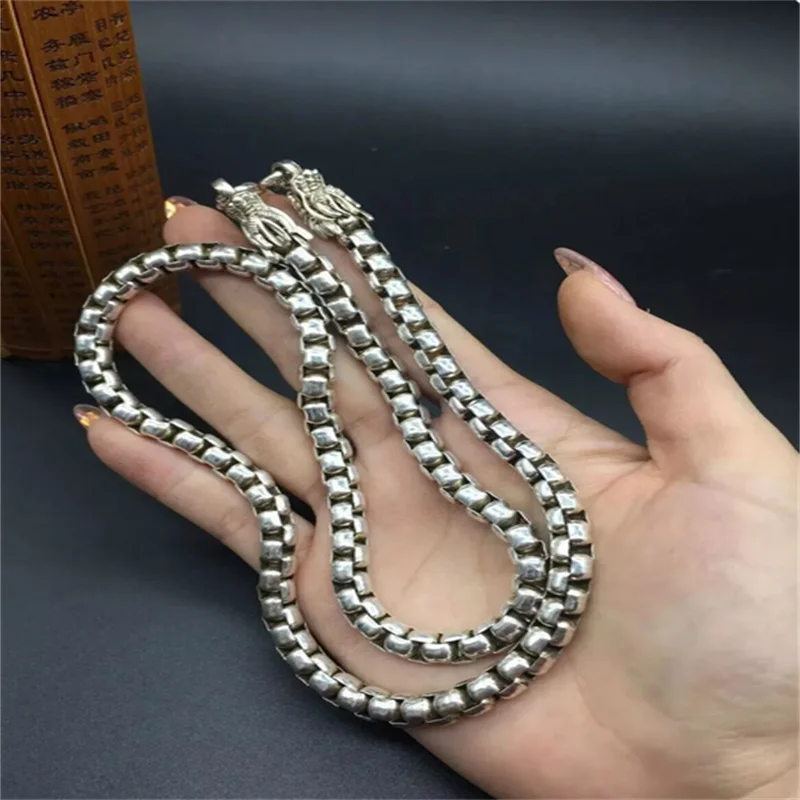 

Little Fairy/ Tibetan Silver Auspicious Double Faucet Interlocking Necklace Pendant Versatile Personalized Men and Women Gift