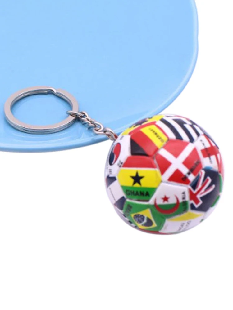 New Multinational Flag Football Key Chain France Spain Flag Soccer Pendant KeyChains Fan Souvenirs Bag Backpack Accessories Gift