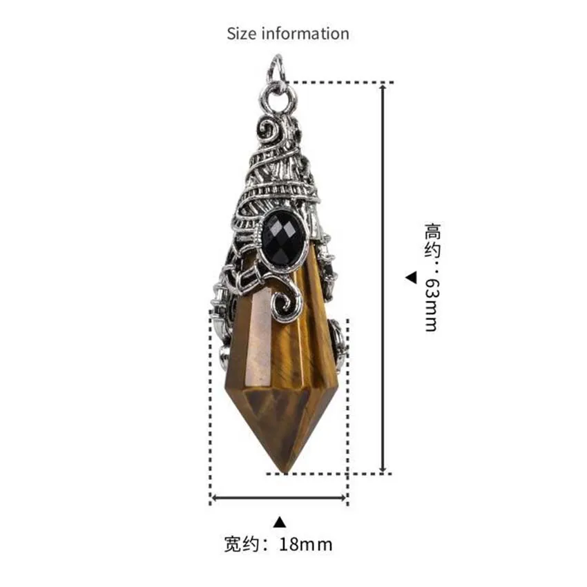 Crystal 12 Faceted Pendulum Pendant For Dowsing Divination Natural Stone Amethyst Rose Quartz Amulet Spirituel Pendule Jewelry