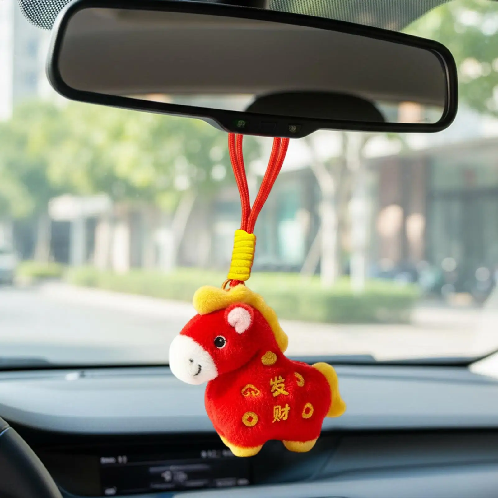 Koń Pluszak Zawieszka Błogosławieństwo Lalka Chiński Motyw Pluszowy Brelok ze Smyczą na Boże Narodzenie Nowy Rok Wiosnę