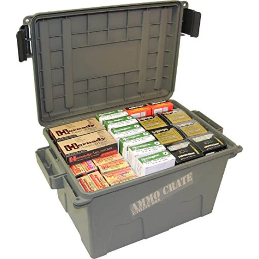 MTM ACR718 Ammo Crate Utility Box for Survival and Hunting Gear Storage with ORing Seal for WaterResistant Dry Storage Double P