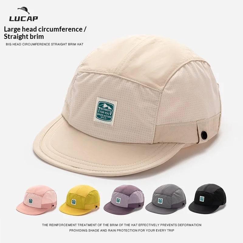Gorra de Béisbol Retro de 5 Paneles con Diseño de Parches para Hombre y Mujer, Delgada, Transpirable, con Protección Solar, Estilo HipHop, de Secado Rápido