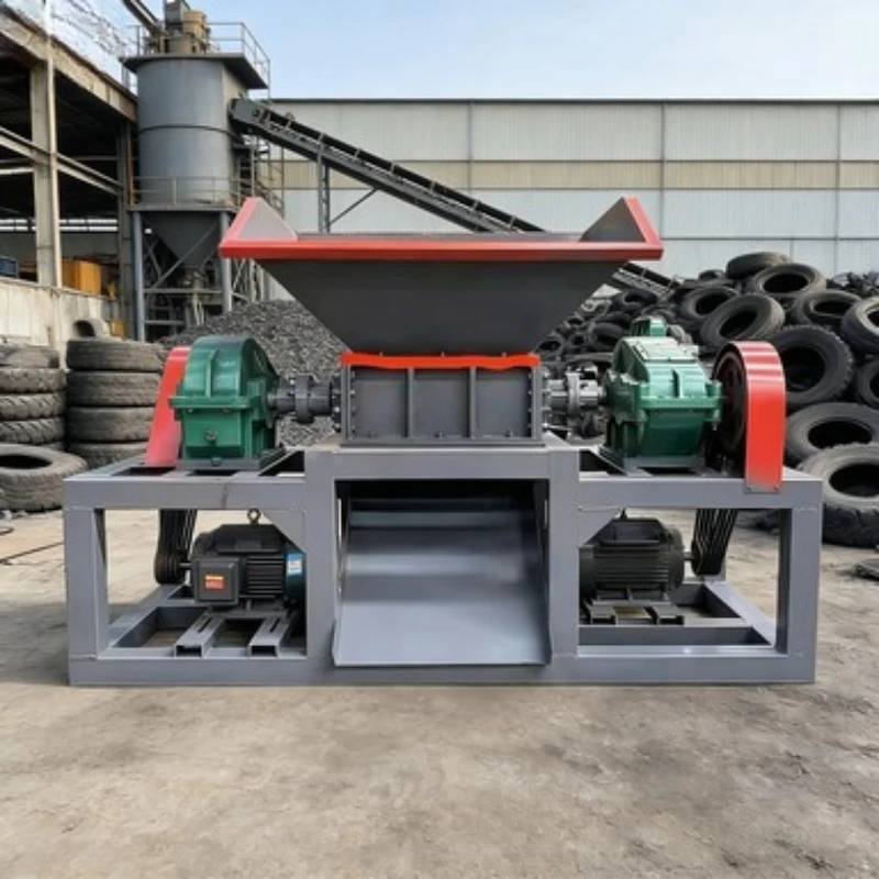 

Rubber Shredder Machine 300-500kg/h 11kW Double Shaft Carbon Steel Body for Rubber Mat Tire Chip Quick Delivery