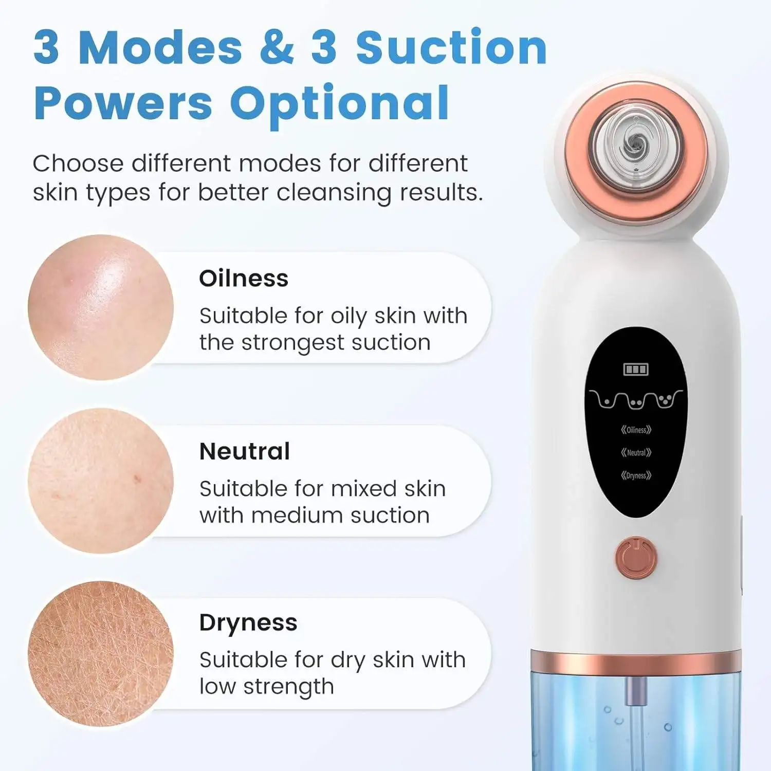 Elektrischer Mitesser-Entferner mit 6 Sonden, Poren-Vakuum-Extraktionswerkzeug, kleine Blase, Hautpflege-Instrument, Entfernung von Whitehead-Akne