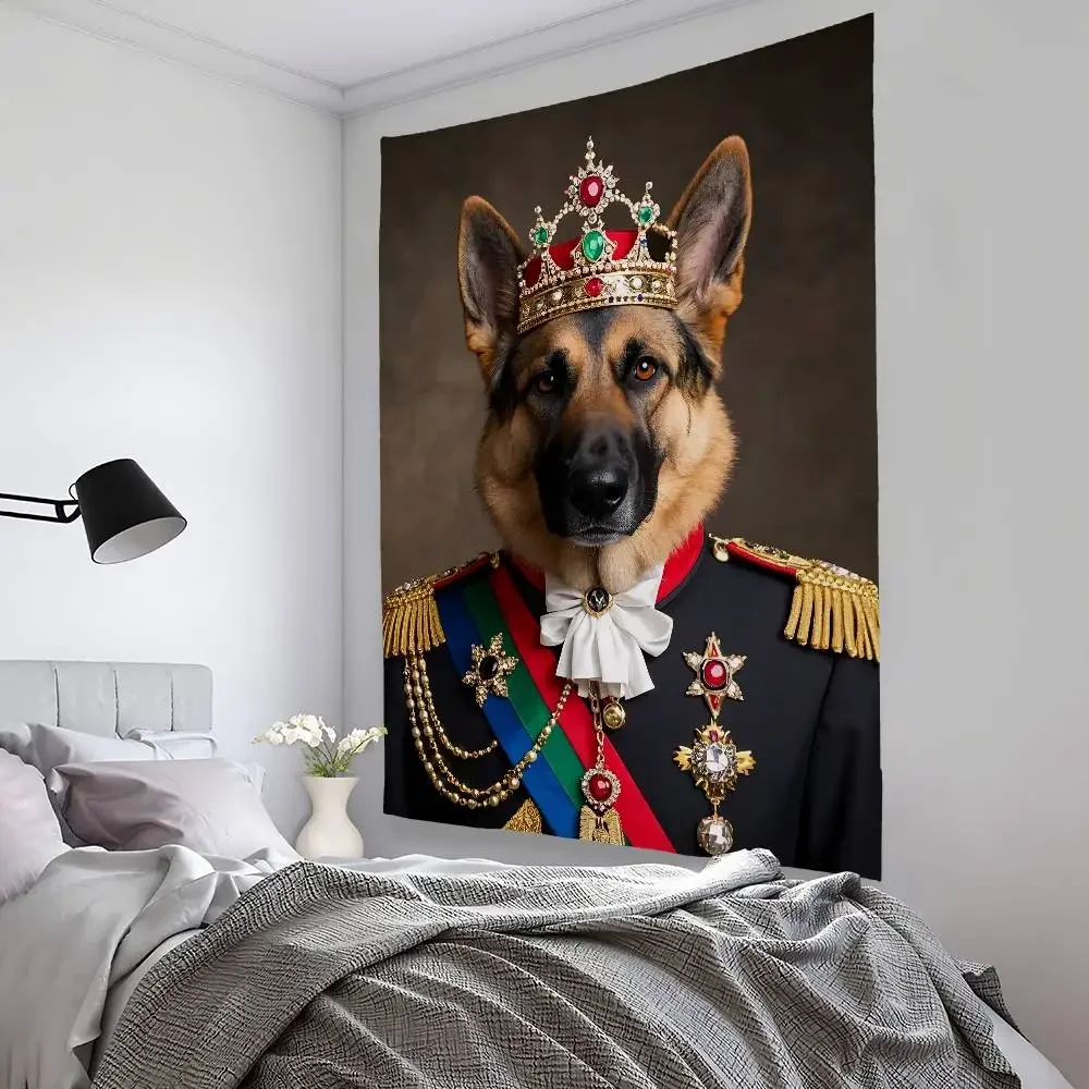 

German Shepherd dog Tapestry Bedroom Living Bar Garden Outdoor Microfiber festival Decoration Background Art Banner