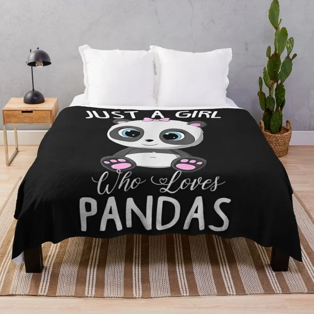 

Just A Girl Who Loves Pandas Fun Cute Baby Panda Lover Gift TShirt5 Throw Blanket Plush Fuzzy Cozy Blanket for Couch Sofa