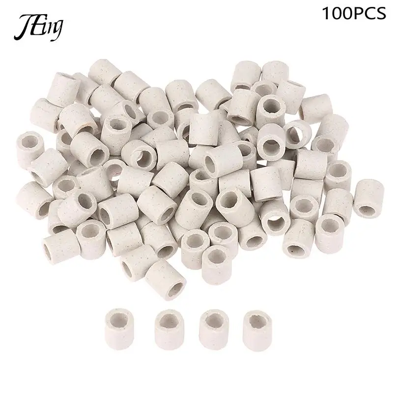 100Pcs Single Bore Ceramic Tube High Temperature Resistant Insulating Pipe Electronic Wire Bundle Porcelain Bushing