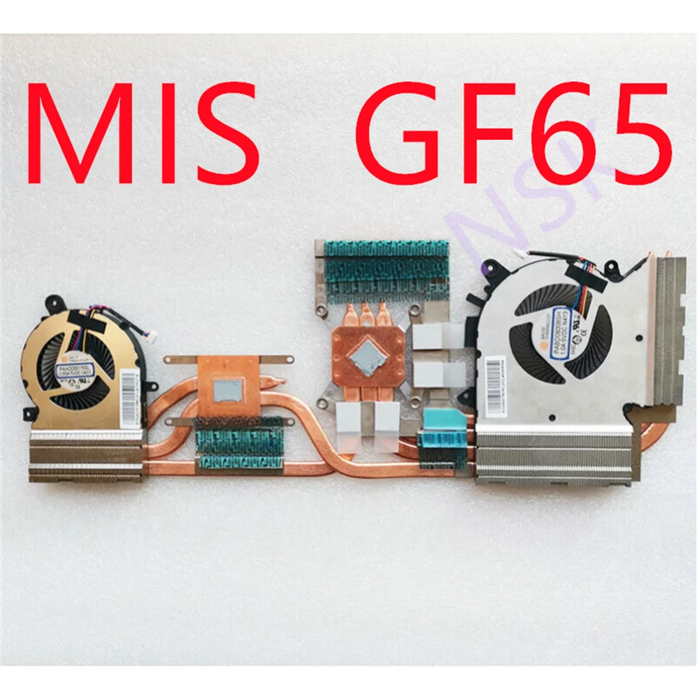 Original  FOR  MSI GF65 Laptop CPU Graphics Heatsink Cooler Cooling Fan  100% Test Ok