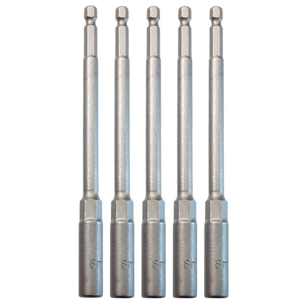 

Power Tools Socket Wrench Accessories Steel 5pcs 8×150mm Chrome Vanadium Driver Drill Bit Extension Sleeve Wrench