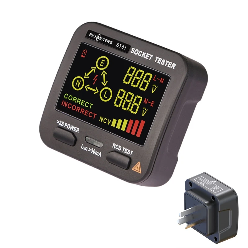 Digital EU UK AU US Socket Tester Plug Voltage Residual Current Circuit Breaker Wall Plug Leakage Tester Electrical Dropship
