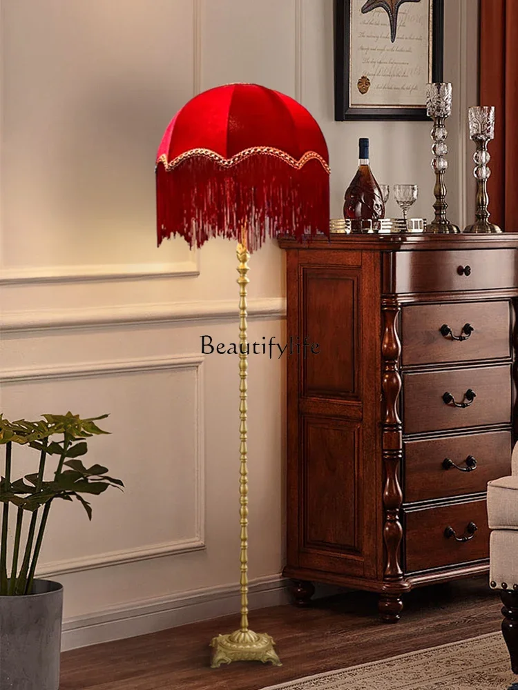 

56Medieval retro dining room living room bedroom study atmosphere red creative tassel ornament