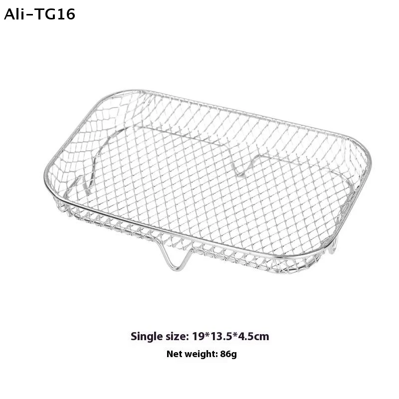 【Y16y】1Pc Stainless Steel Kitchen Utensils Air Fryer Grille Suitable For Air Fryers Oven Grill Stackable Grill Kitchen Tool
