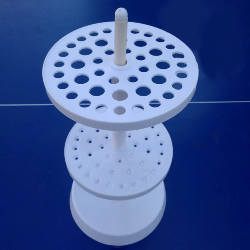 44 holes PTFE white glass pipette stand Organic glass graduated pipette rack holder 44 holes circular pipet rack