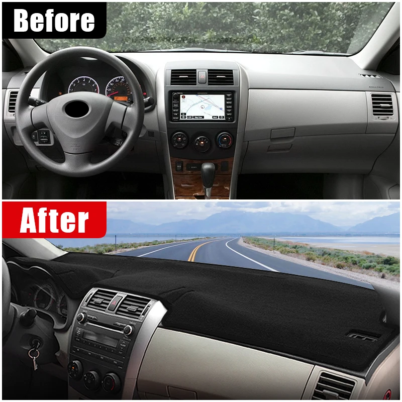 For Toyota Corolla E140 E150 2006 2007 2008 2009 2010 2013 Car Dashboard Mat Sun Shade Non-Slip Pad Cover Anti-UV Accessories