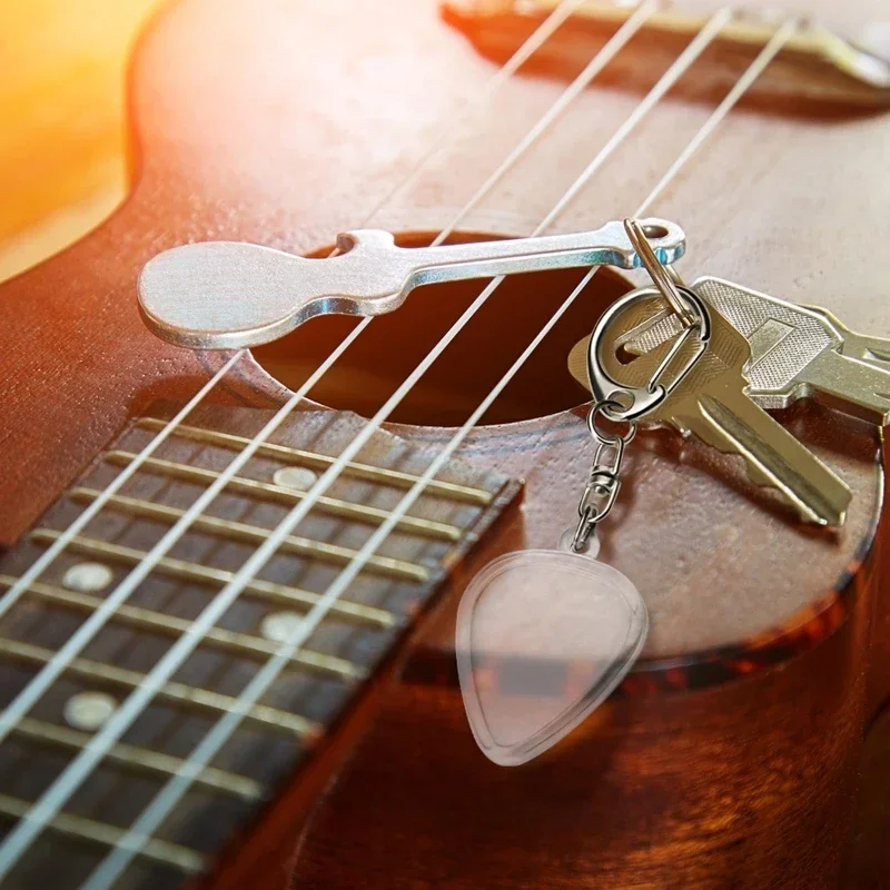 1/5/10/15Pcs Guitar Pick Collection Box Clear Holder Keyring Bag Heart Shaped Guitar Picks Organizer Picks Storage  Display Box