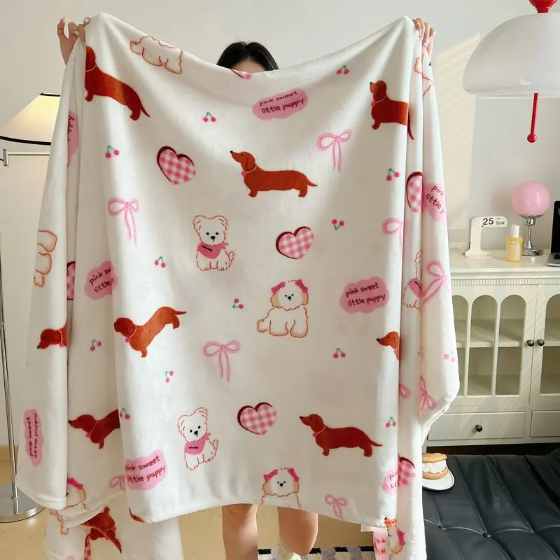 Blogger's Same Blanket Ins Double Sided Milk Plush Multi Functional Blanket Nap Air Conditioning Blanket Single Dormitory Cover