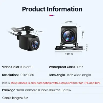 Junsun車載後視攝影機 AHD 1080P 雷達警報防水 145°廣角倒車智慧攝影機,適用於Junsun 4G車上收音機 8 最佳銷售 俊順行車記錄儀 - №5
