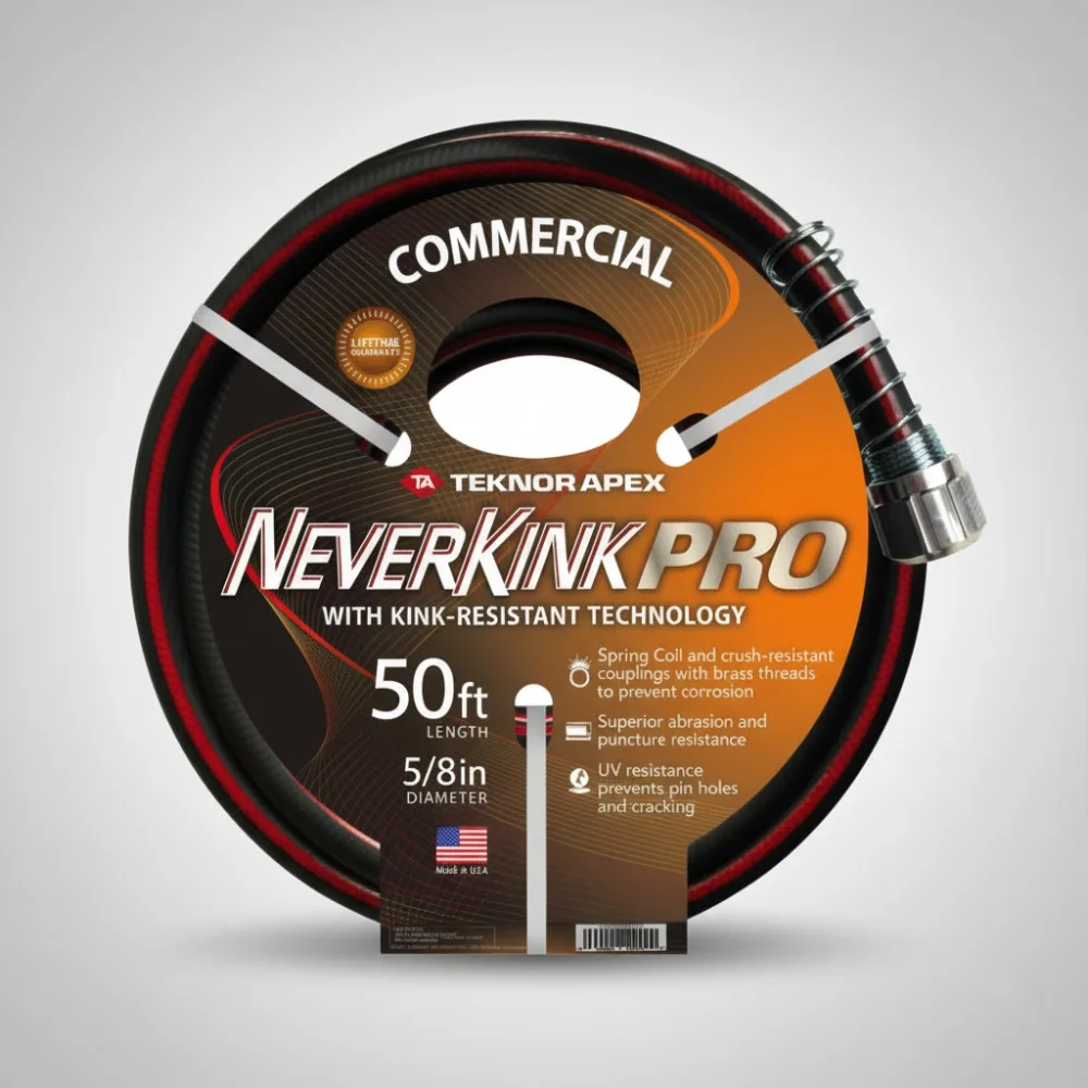 

Commercial-Duty Garden Hose 5/8" x 50' Kink-Resistant Durable Watering Tool for Home & Lawn Care