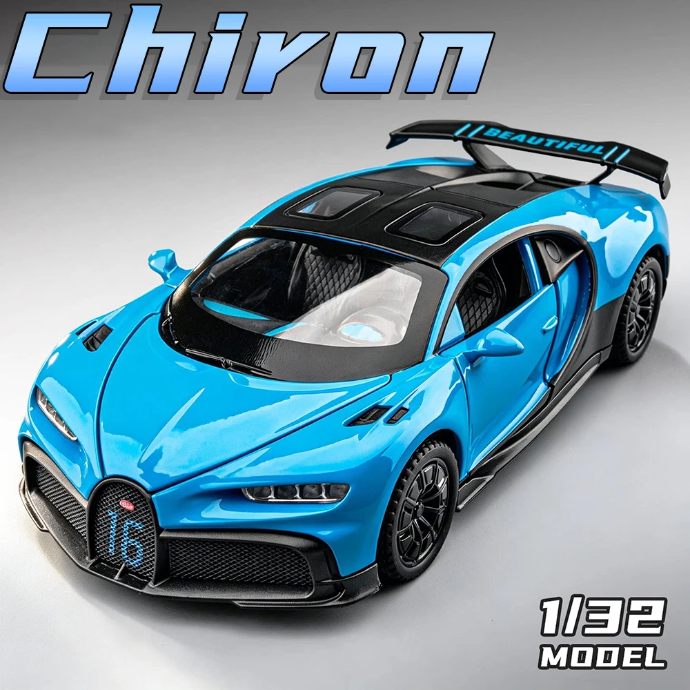 1:32 Chiron DIVO Supercar Model Toys Alloy Diecast Doors Opened Pull Back Simulation Interior Sound Light Decoration Sports Cars