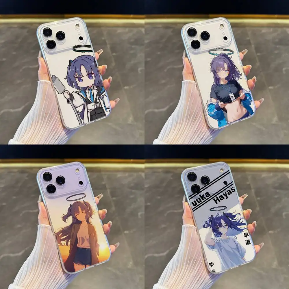 حافظة هاتف Hayase Yuuka Blue A-Archive لهاتف iPhone 17,16,15,14,13,12,11 Pro,Max,Plus,X,XS,XR,SE4,E غطاء ناعم شفاف صغير #1