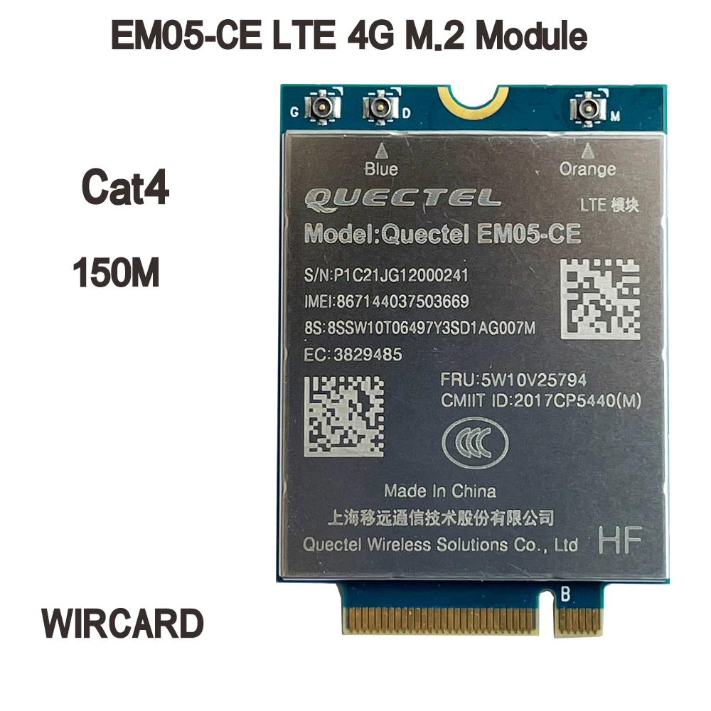 EM05-CE LTE 4G Card FDD-LTE TDD-LTE Cat4 150Mbps 4G Module FRU 5W10V25794 for Laptop