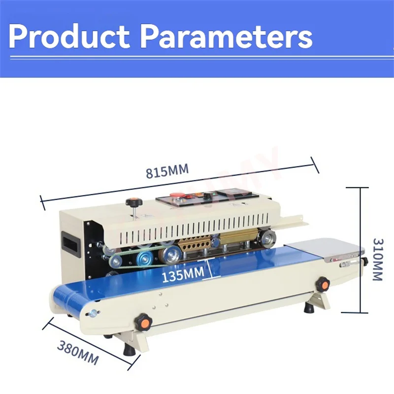 FR-770 Automatic Horizontal Continuous Plastic Bag Band Sealing Machine Temperature Control Sealer for Product Packaging