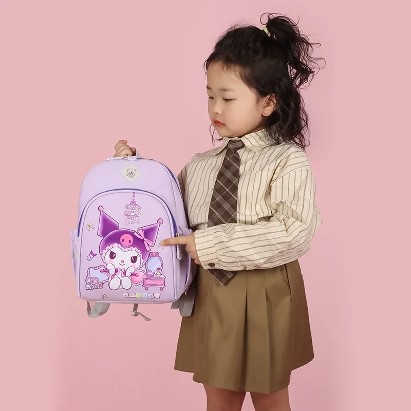 Sanrio Melody Cartoon Lightweight Ridge Protection Student School Bag Girls New Cute Kulomi Waterproof Children's Backpack