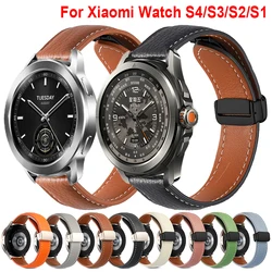 Magnetic Buckle Leather Band For Xiaomi Watch S4 S3 S2 S1Pro Quick Release Watch Strap For Xiaomi Watch 2 Pro Mi Watch Color 2 1