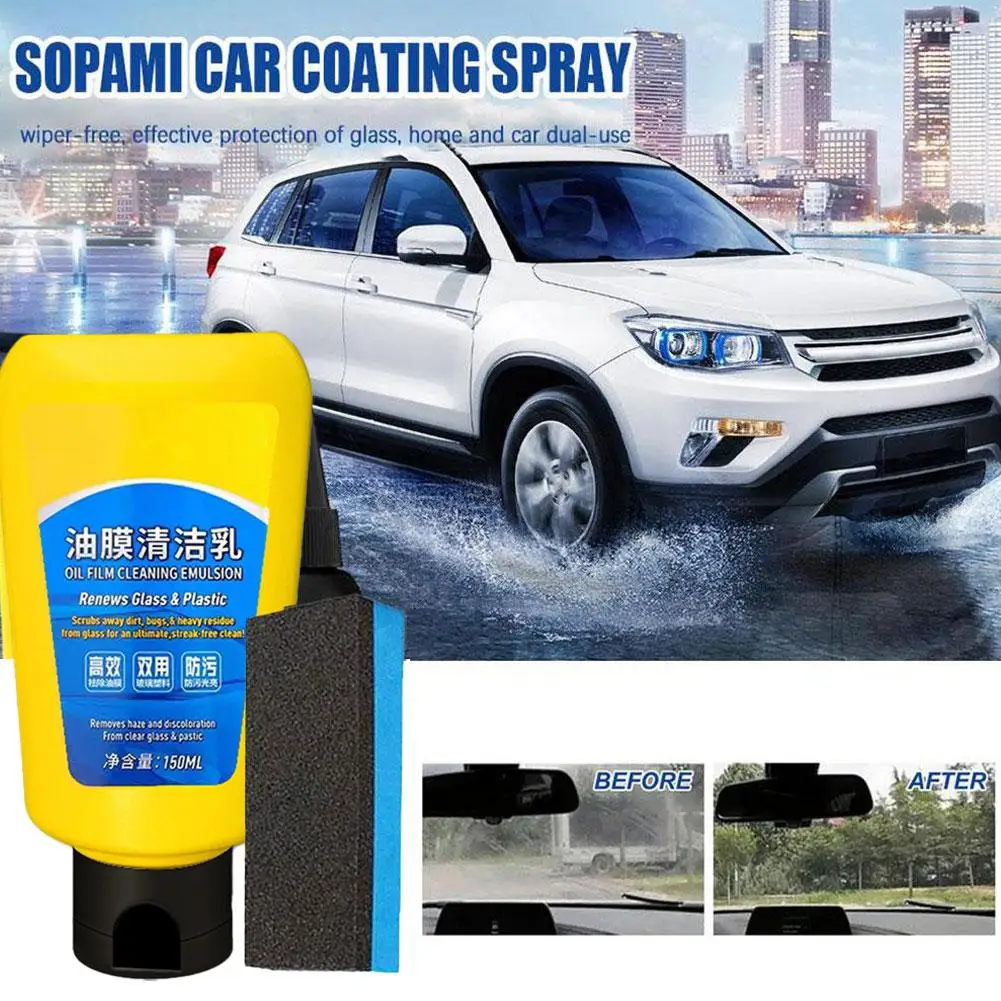 Glass Oil Film Remover Kit for Car, Oil Film Emulsion Glass Cleaner Quick Effect Coating Agent, Car Windshield Glass Cleaner view 4