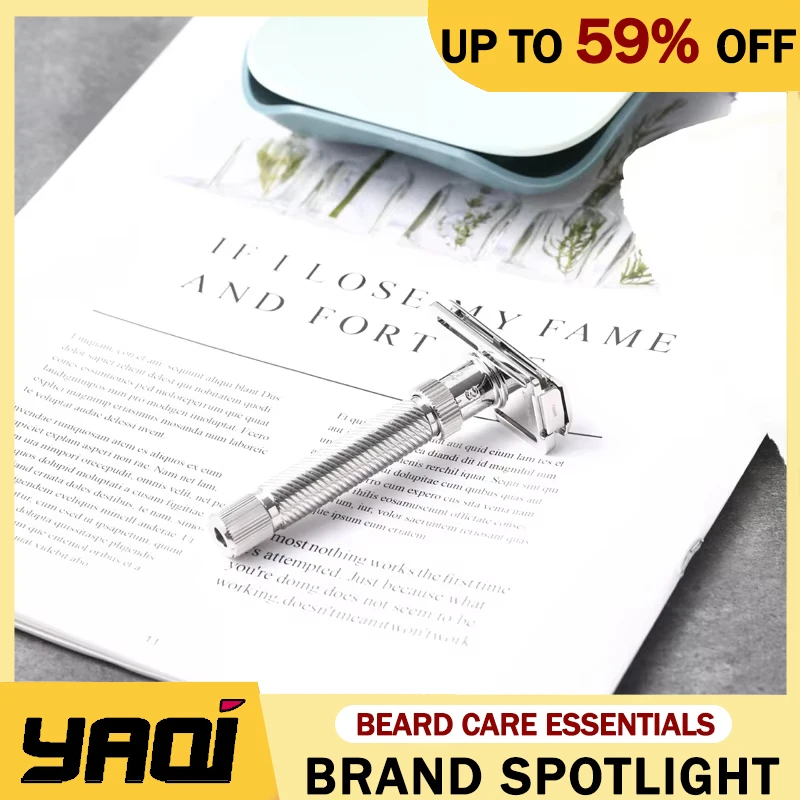 Yaqi Ultima Slope Stainless Steel Adjustable Slant Head Mens High Quality Safety Razor With 12mm Diameter And 77mm Handle Length
