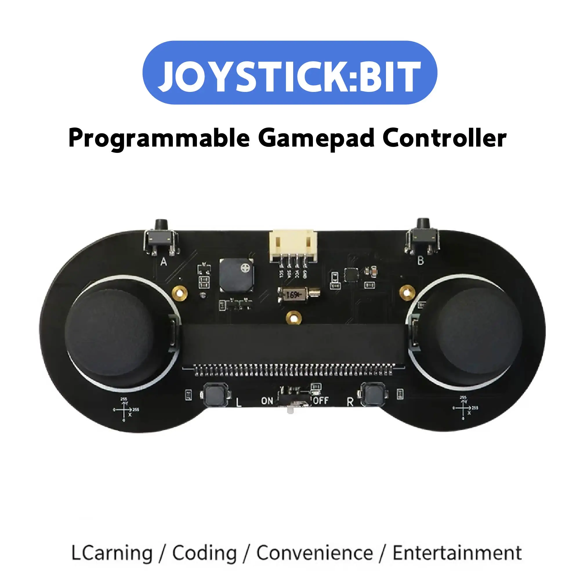 joystick:bit Dual‑Joystick Gamepad Controller for micro:bit V1 V2 iot:bit, On‑board Vibration Motor & Passive Buzzer, STEM Educa