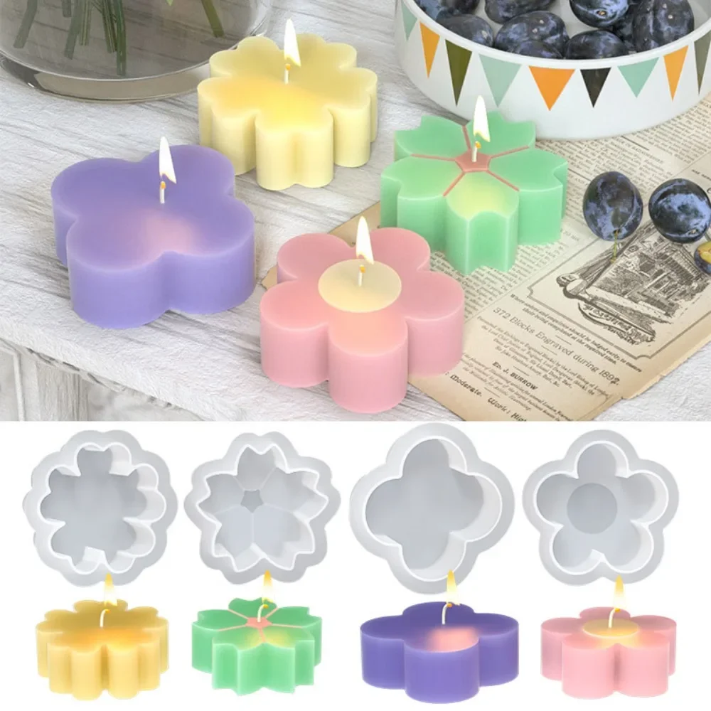 Simple Flower DIY Soap Silicone Moulds Sakura Candle Making Multi Style Plant Home Decor Chocolate Molds Easy Demold Resin Gifts