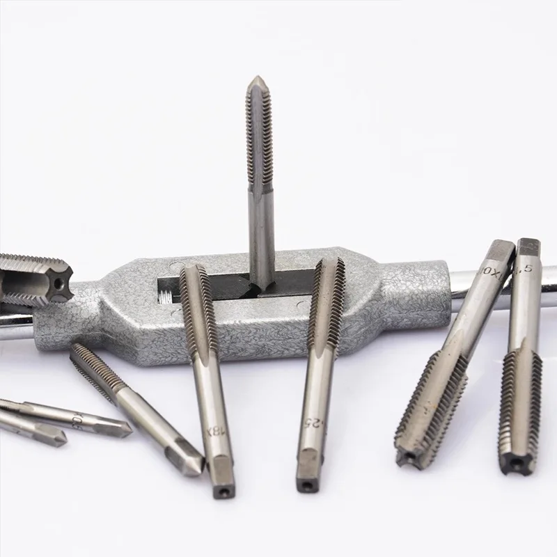 1set High Speed Steel Straight Groove Tap Machine Thread Tapping Drill Bit Full Grinding Tool for Tapping Teeth M3/M4/M5/M6