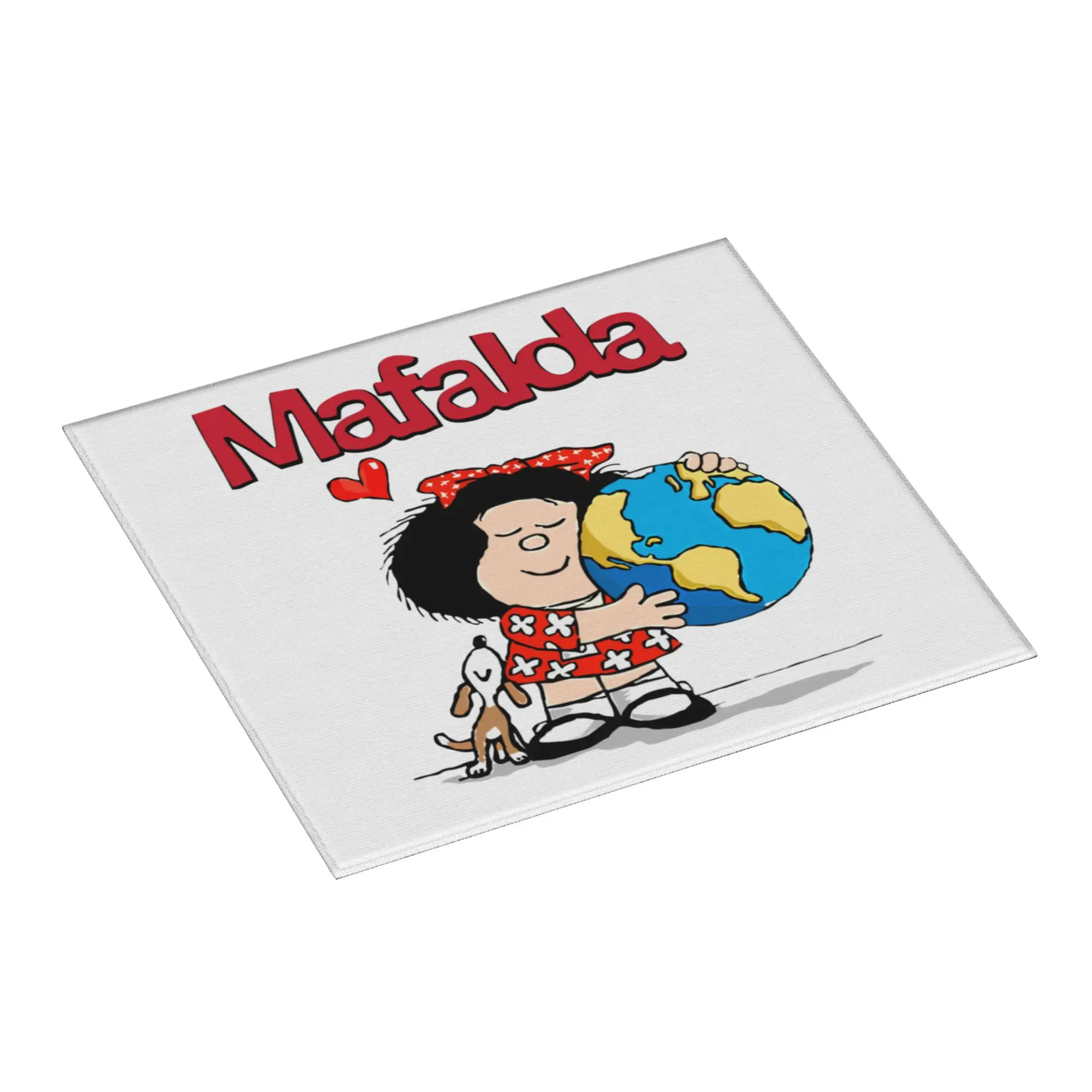 Drying Mat For Kitchen Mafalda World Her Puppy Barware Tableware Oil Proof Quino Comic Cartoon Washable Kitchen Sink Drying Pad