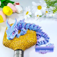 3D Printed Dragon Ornaments Imitation Eye Double-horned Dragon Desktop Ornament Children's Room Decoration Crafts Festival Gift