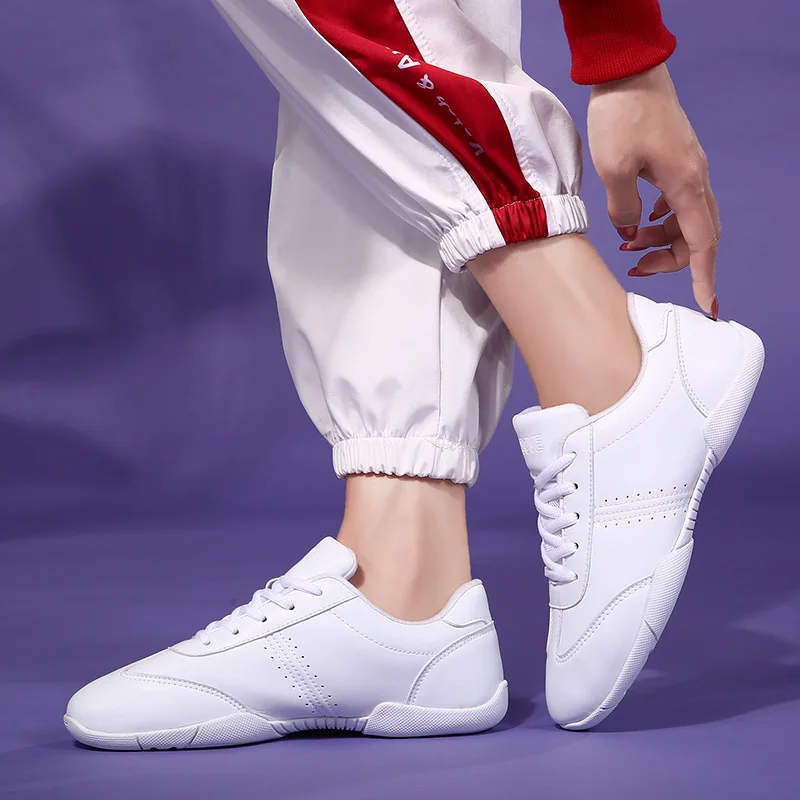 Children Sneakers Competitive Aerobics Shoes White Cheerleading Women Competition Shoes Fitness Training Dance Shoes