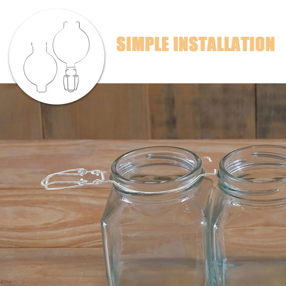

6pcs Stainless Steel Sealing Buckle Wire Clamp for Canning Jars Airtight Food Storage Canister Jar Clips Fastening Accessories