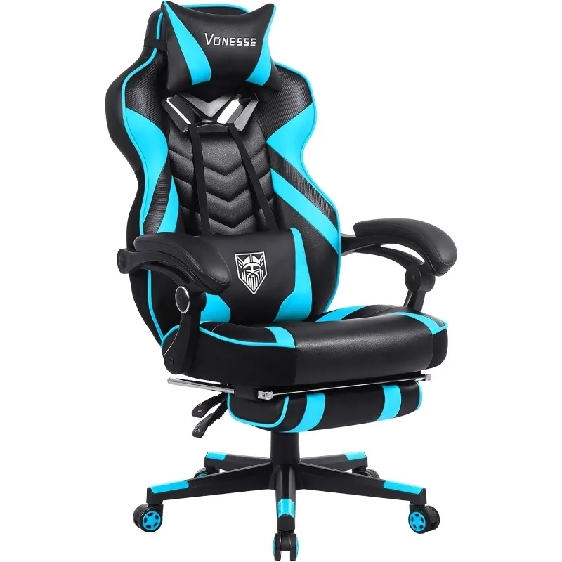 

Vonesse Gaming Chair for Adults,Computer Chair with High Back,Big and Tall Gaming Chairs with Footrest and Massage,Reclining