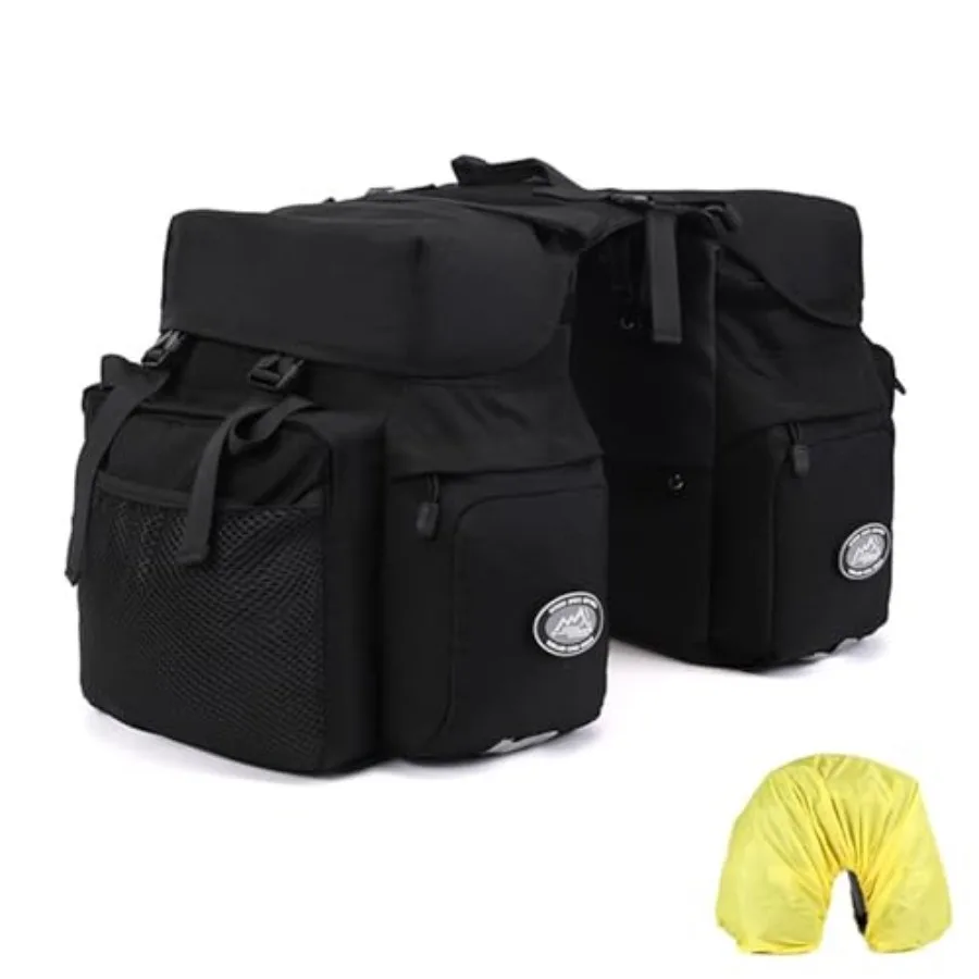 

50L Bike Panniers Waterproof Bicycle Commuting Bag with Rain Cover Rear Seat Bag for Rack Width Under 6.3 Inches Reflective Tri
