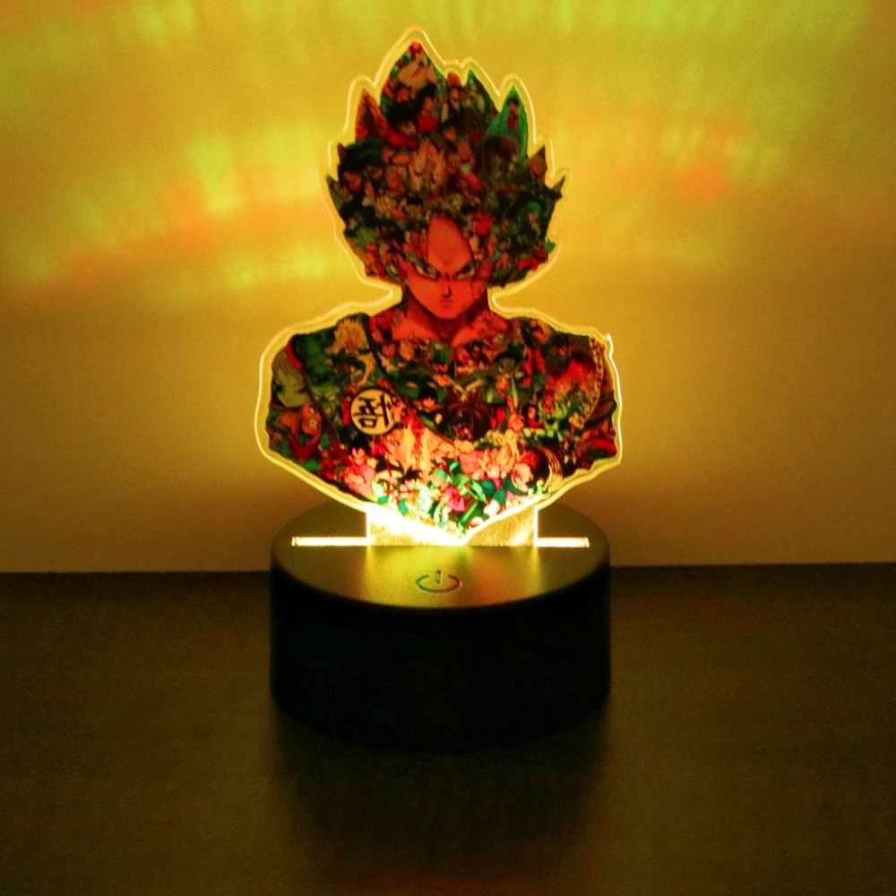 Dragon Ball Z Goku Anime Figure 3D Lamp Gohan PVC Action Figures RGB LED Night Light Toys Children Room Decor Super Saiyan Gifts