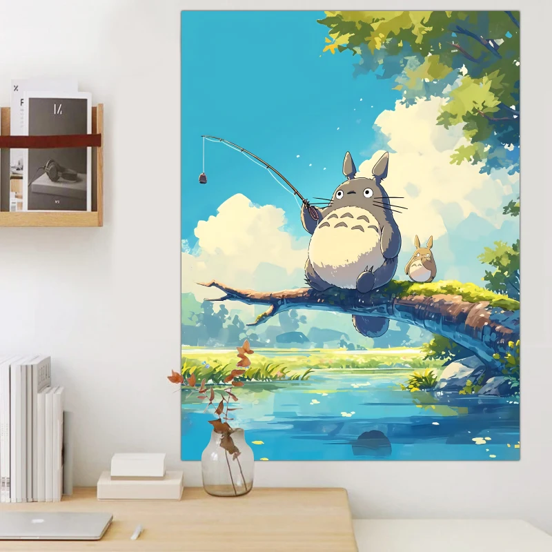 توتورو ميازاكي هاياو الكرتون شفاء أنيمي خلفية القماش شنقا القماش Ins غرفة نوم عنبر غرفة المعيشة الديكور نسيج #6
