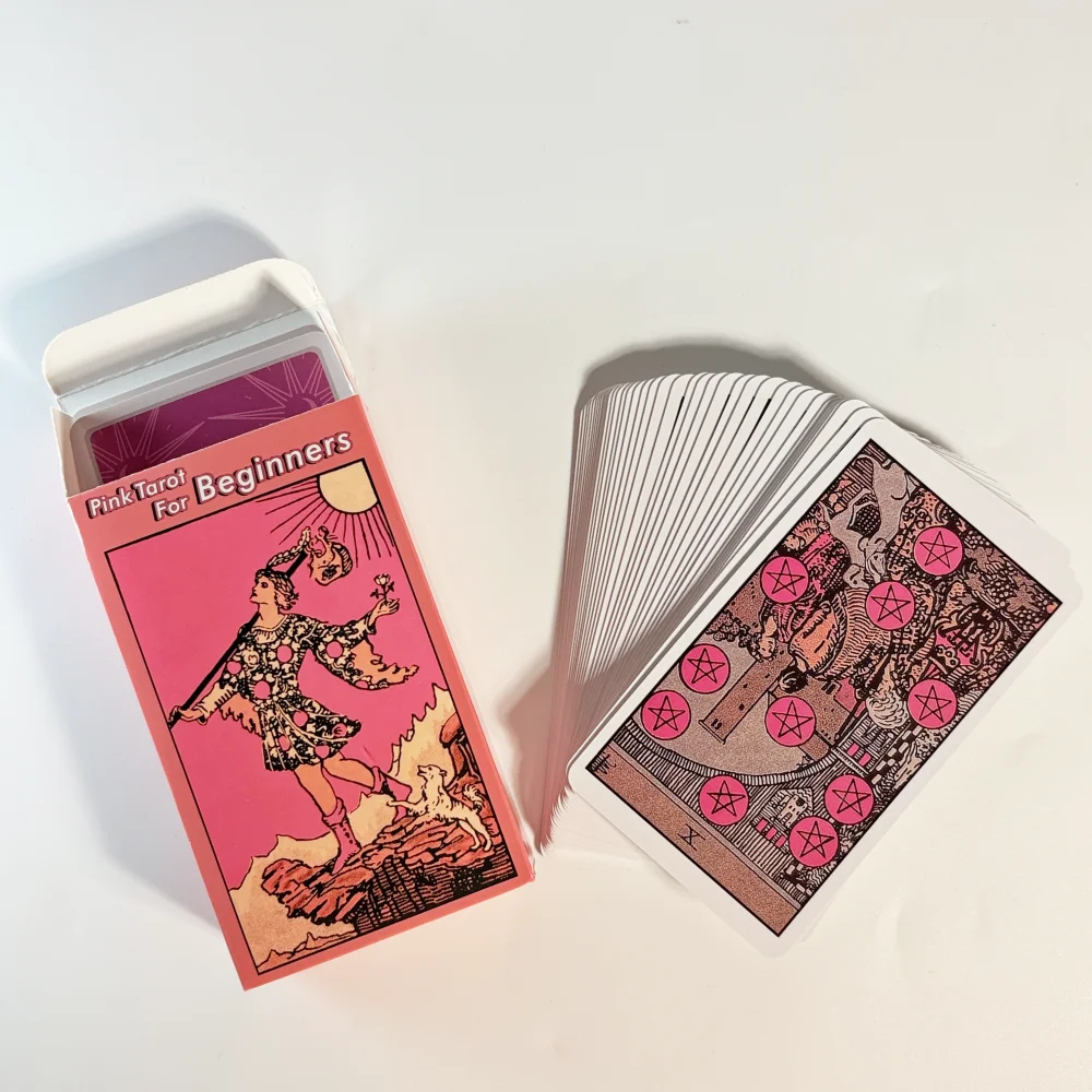 78-بطاقة القطط تحكم الأرض التارو الوردي رايدر بطاقات التارو لعبة للمبتدئين مجلس اللعب لعبة الطاولة للحزب