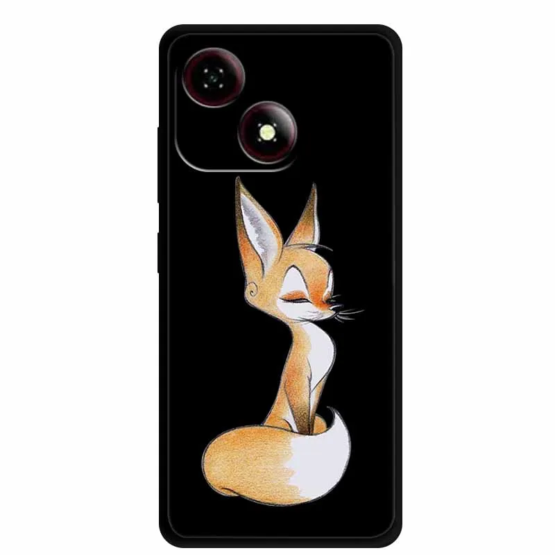 حافظة هاتف محمول لهاتف ZTE Blade A35E Coque لطيف الكرتون رسمت القط الأسود سيليكون لينة الغطاء الخلفي لحقيبة ZTE Blade A35 E