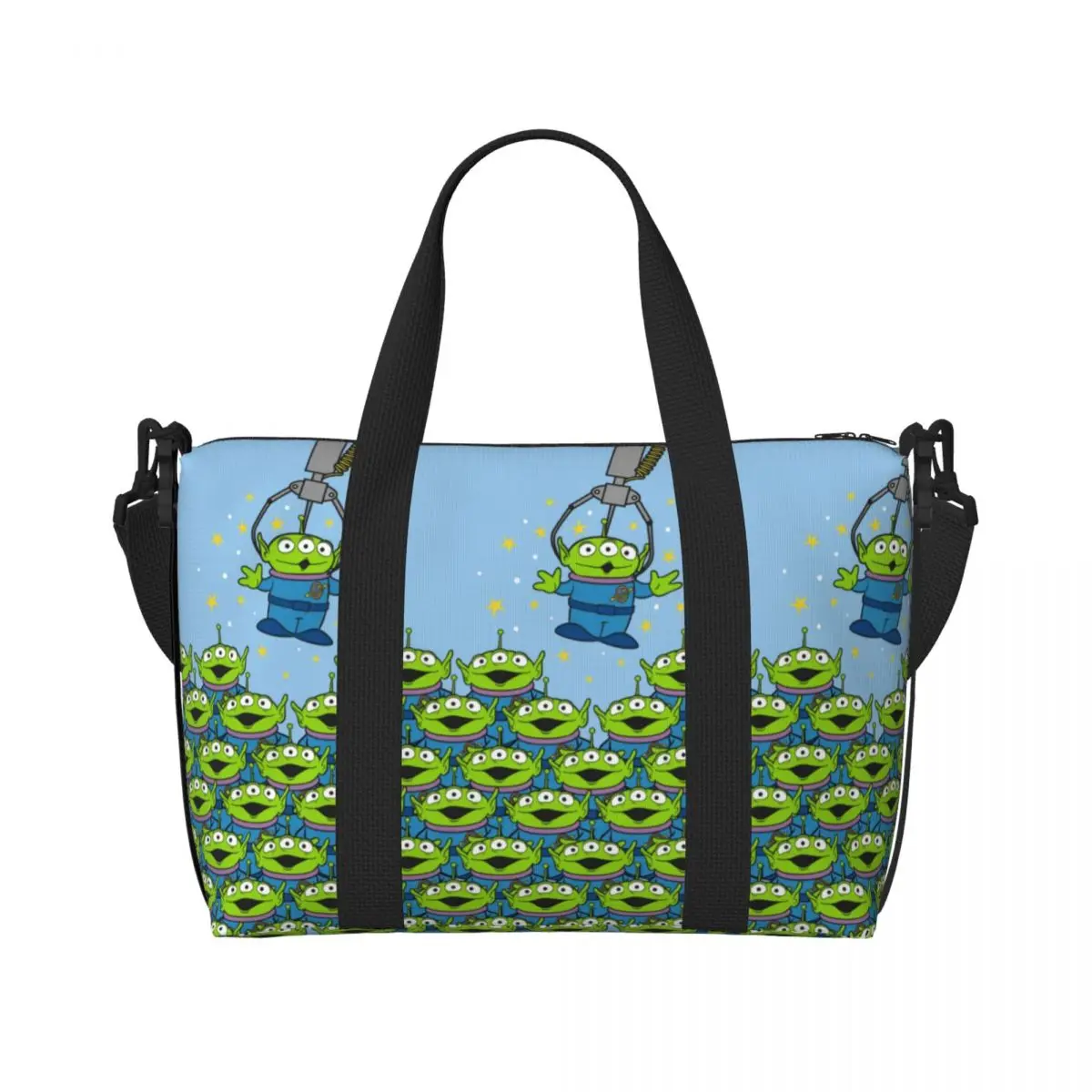 Custom Toy Story Groceries Shopping Tote Bag Women Big Capacity Green Aliens Anime Gym Beach Travel Bags