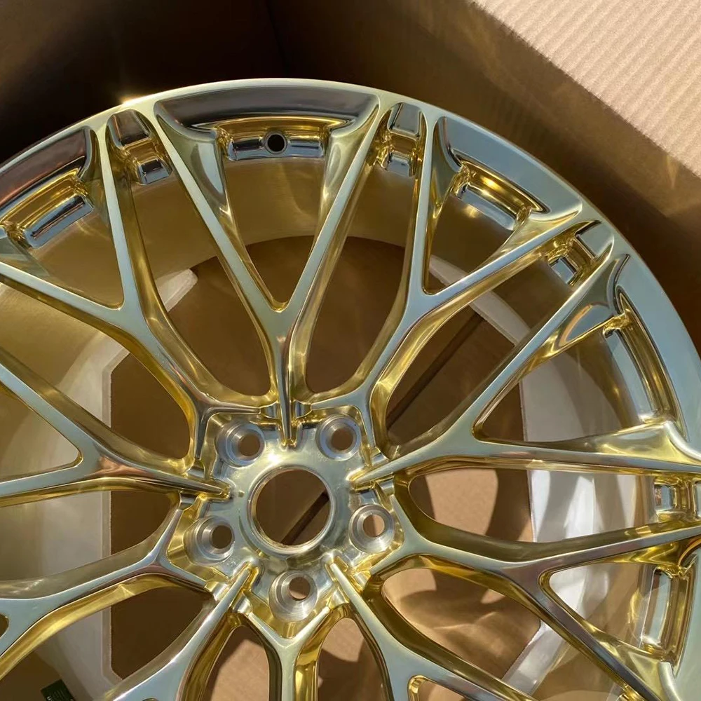 forged wheels 19 inch 5x120 custom rims wheels polished gold fit for Car refitted wheel hub