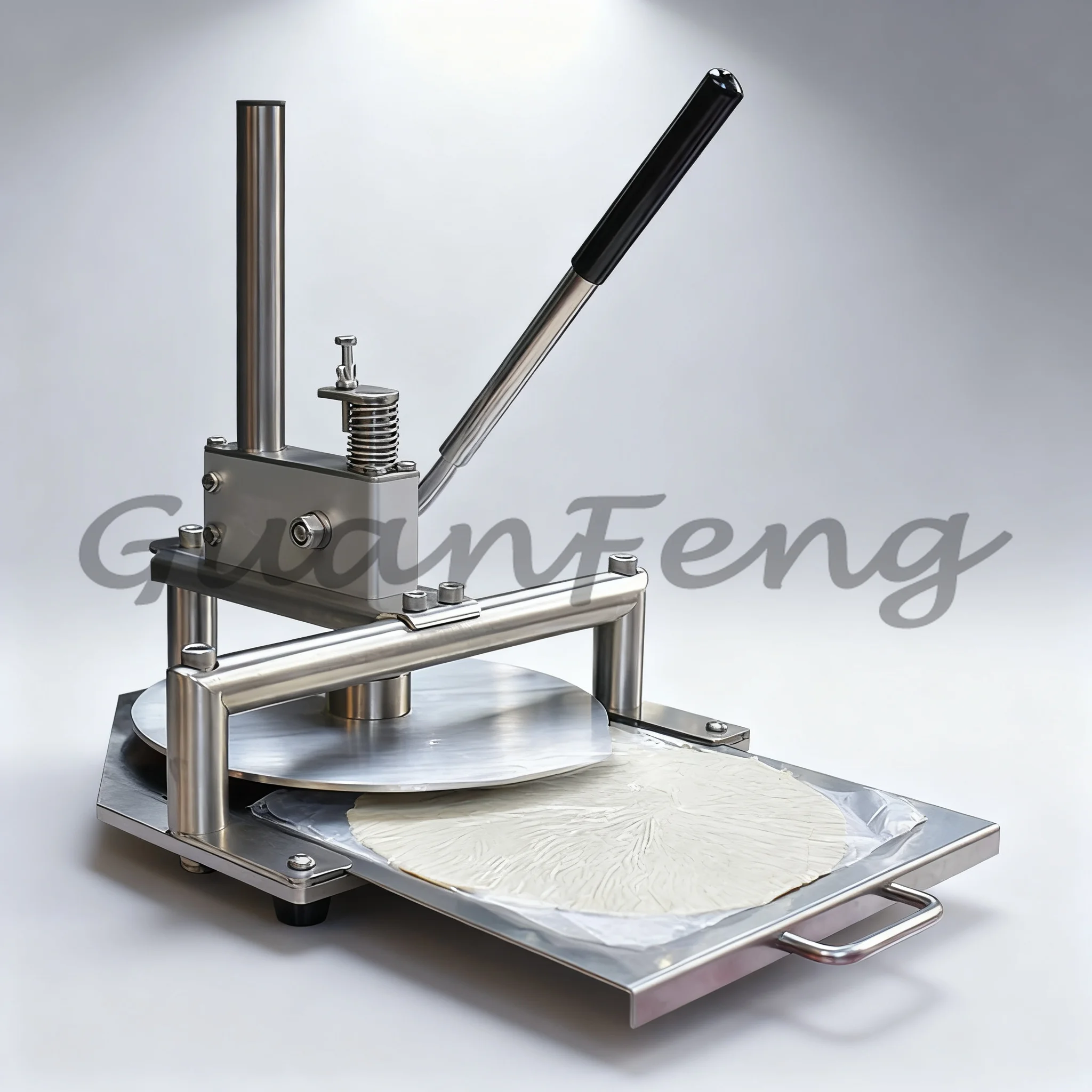 304 Stainless Steel Manual Pizza Dough Press Machine Commercial Dough Flattener for Food Processing