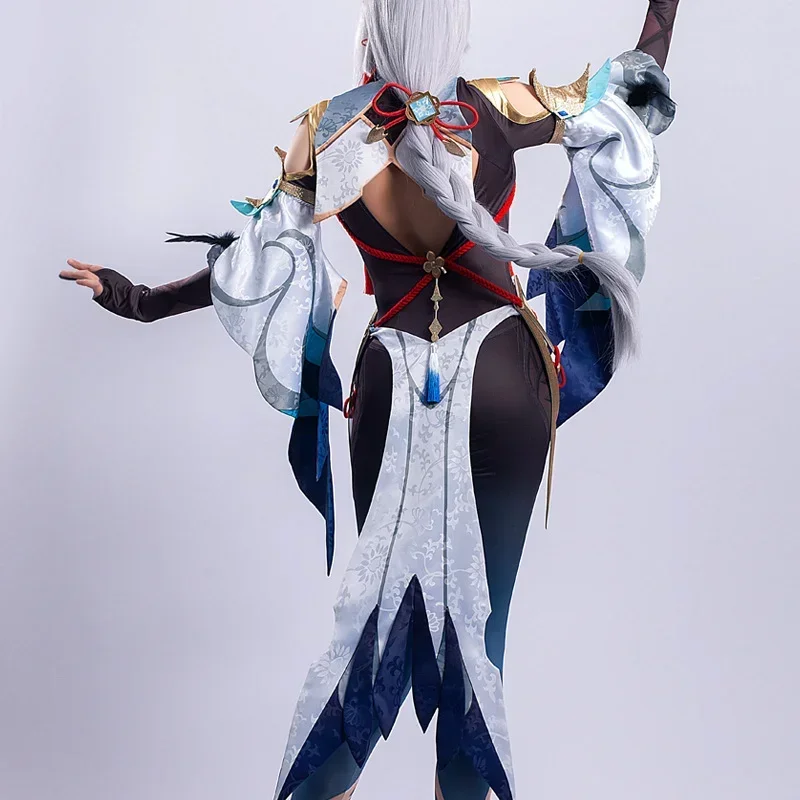 Game Genshin Impact Shenhe Cosplay Costumes Anime Figure Halloween Costume for Women Wig Sexy Suit Party A Uniform Jumpsuits