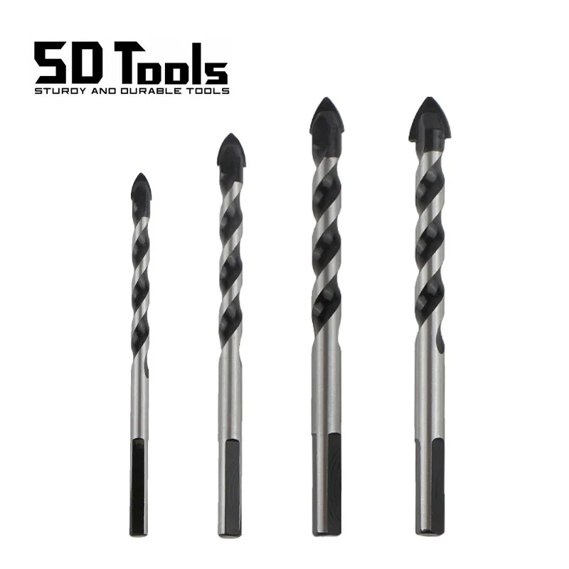 Multifunctional Carbide Drill Bit Set Triangular Handle Drill Bit For Ceramic Tile Glass Wood Concrete Wall Metal Drilling Tools