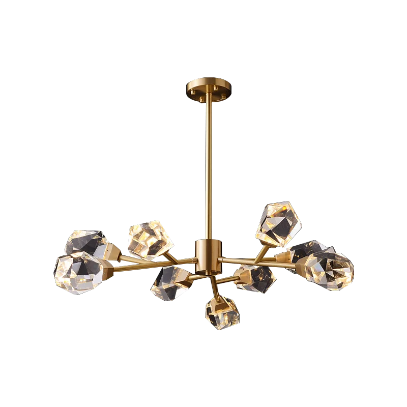 Imagem -06 - Modern Hanglamp Diamante Cristal Latão Led Pendurado Lâmpada Lustre Pingente de Ouro Luz Luxo Home Decor Sala de Jantar