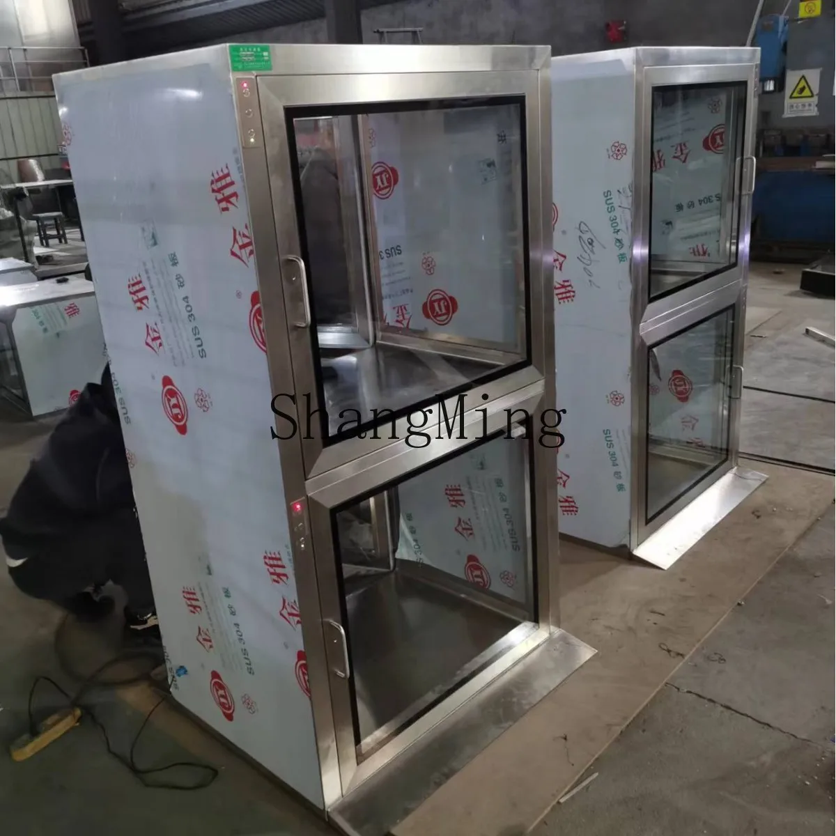 

CL purification food medical double door 304 stainless steel clean machinery electronic interlock transfer window cabinet door